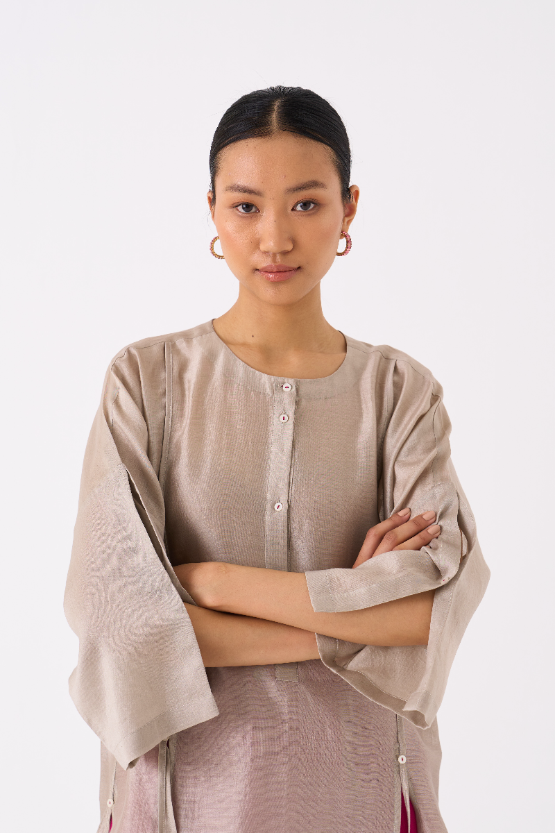 PANELLED TUNIC-ASH GREY