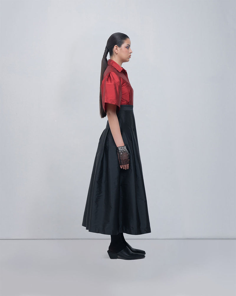 Meego Dress viscose by Leh Studios in red, black for women Worldwide