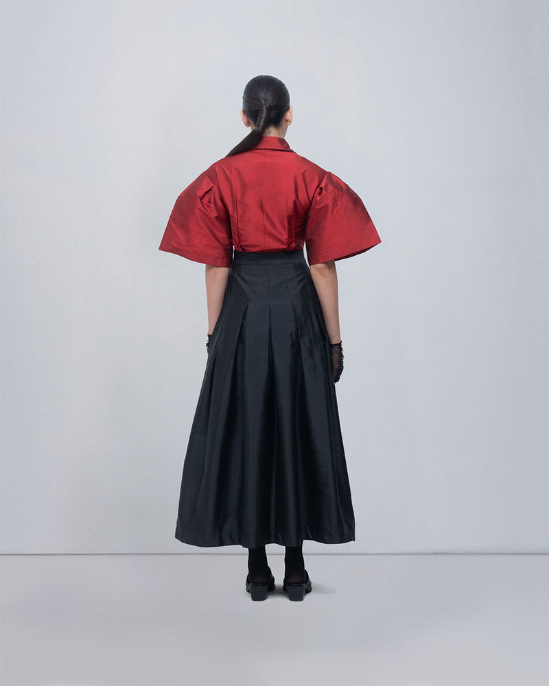Meego Dress viscose by Leh Studios in red, black for women Worldwide