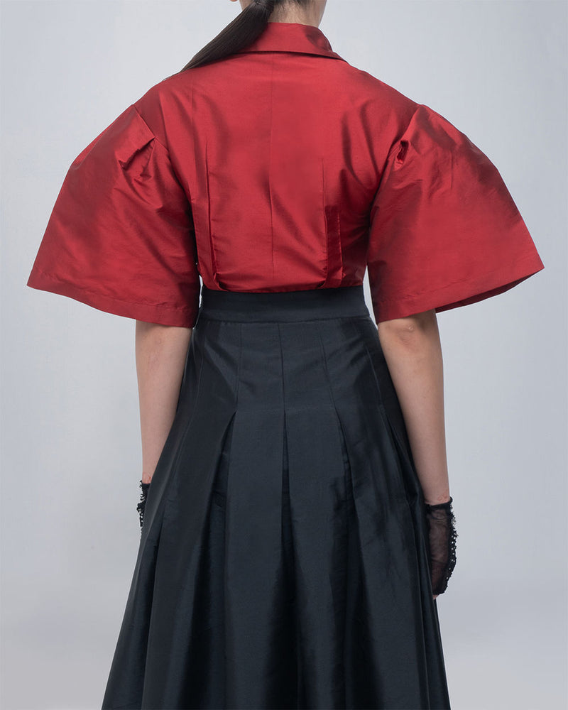 Meego Dress viscose by Leh Studios in red, black for women Worldwide
