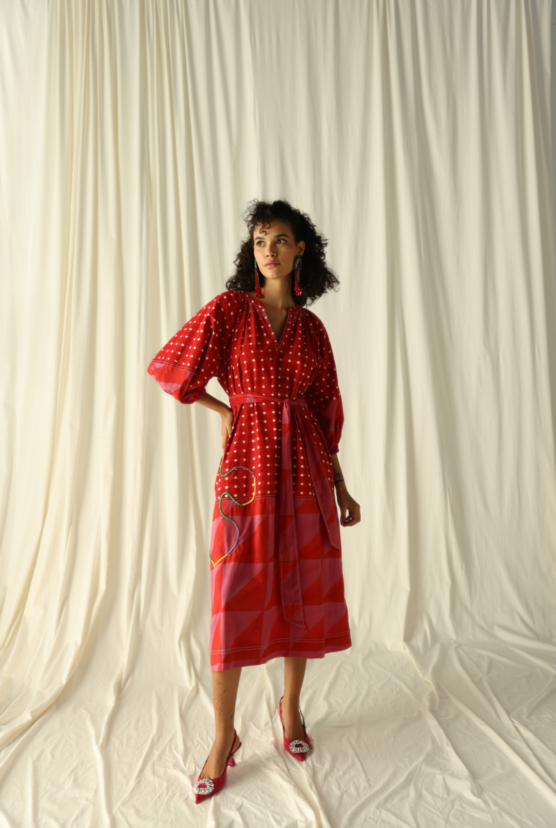 ANDRETTA EMBROIDERED PEASANT DRESS by JodiLife in pink for women Worldwide