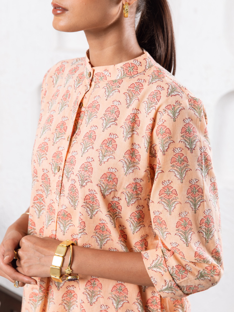 Peach Pansy Dhoti Co-Ord Co-ord Set by Marche in peach color for women Worldwide