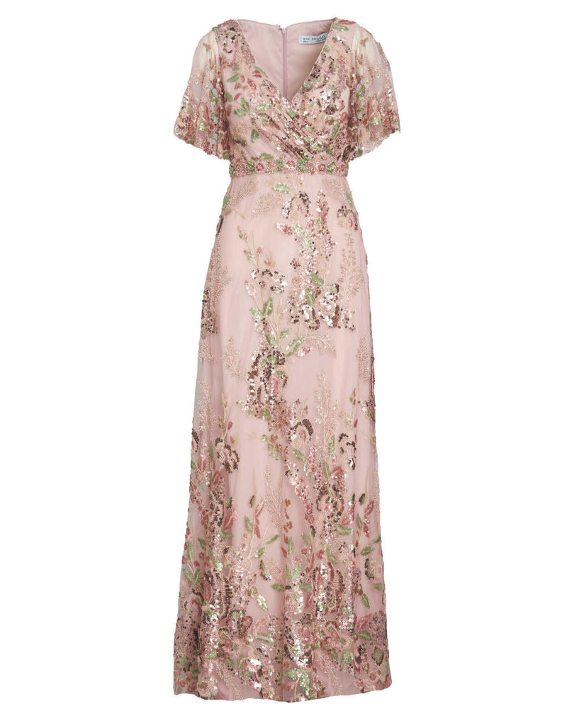 MD-67880 Flared Long Gown-Beige by Mac Duggal in beige color for women Worldwide