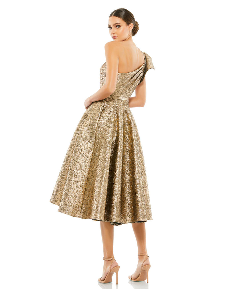 MD-67906 One Sh Flared Dress-Brown by Mac Duggal in brown color for women Worldwide