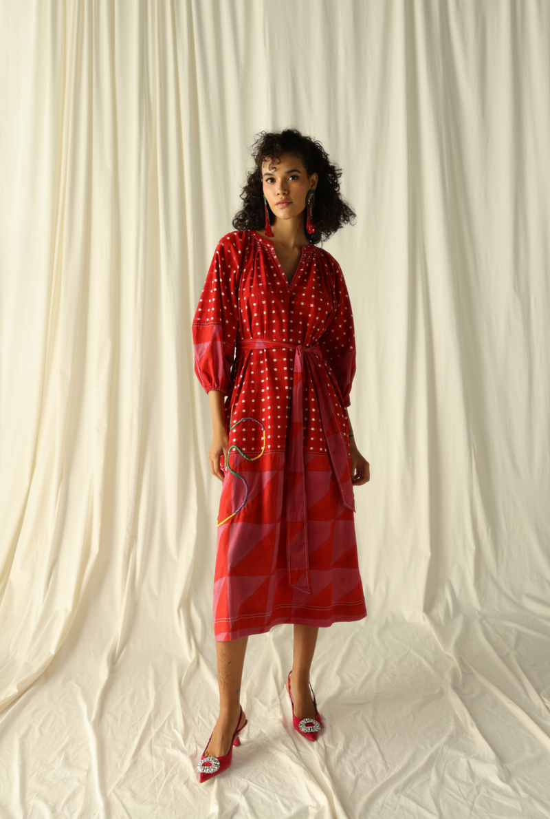 ANDRETTA EMBROIDERED PEASANT DRESS by JodiLife in pink for women Worldwide