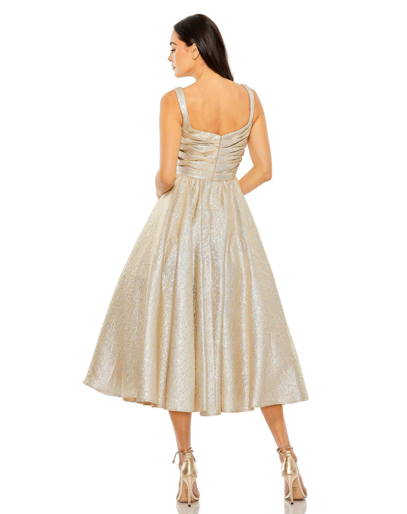MD-68350 Shimmer Middi Dress-Gold by Mac Duggal in gold color for women Worldwide