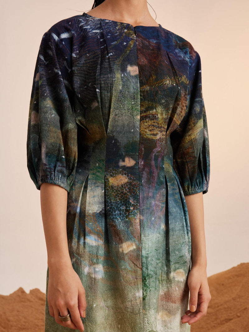 Shaft Dress-Underwater cotton Dress by CORD for women Worldwide