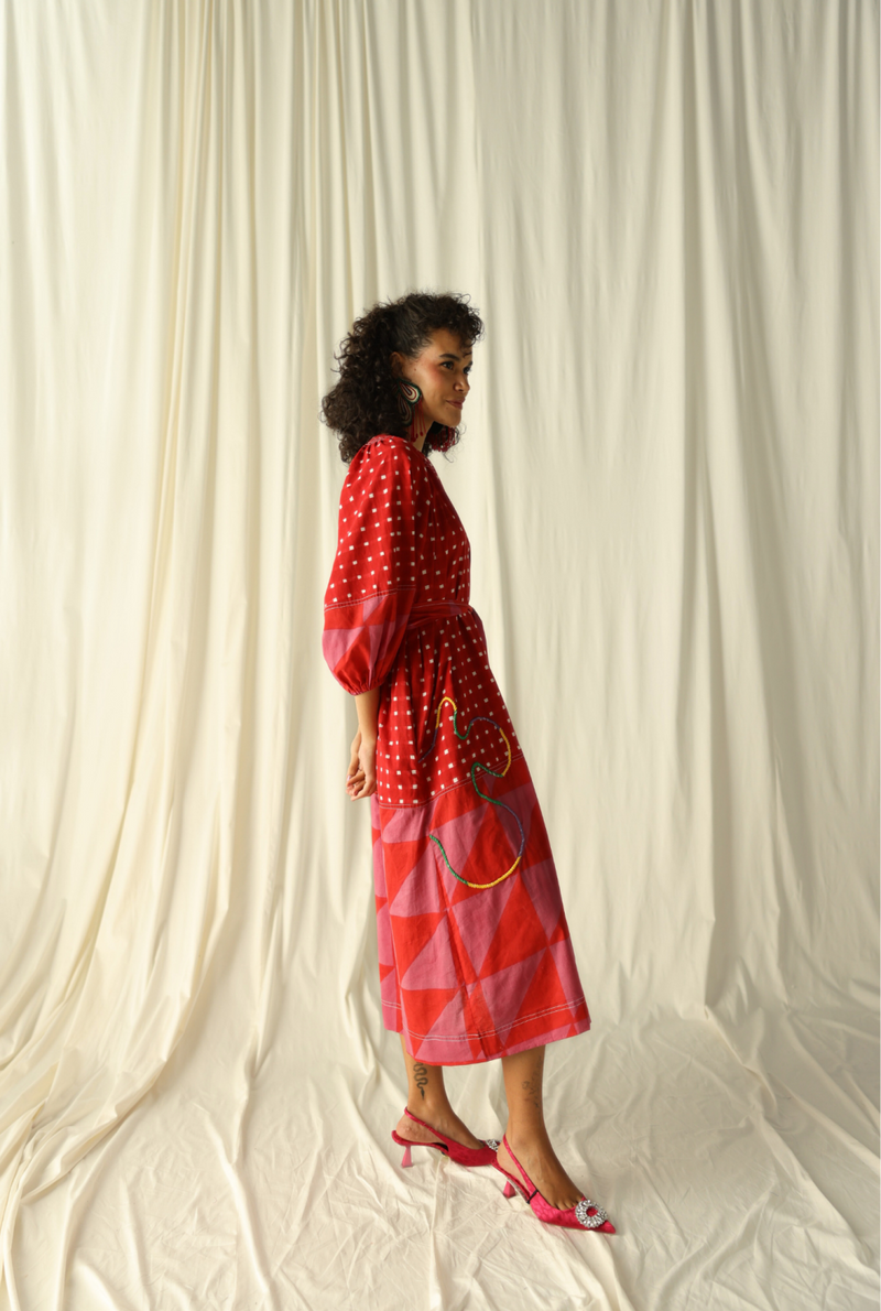 ANDRETTA EMBROIDERED PEASANT DRESS by JodiLife in pink for women Worldwide