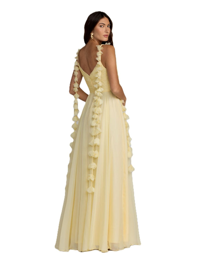 69086 - Yellow Chiffon A-Line maxi Dress chiffon by Mac Duggal in yellow color for women Worldwide