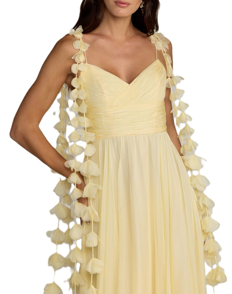 69086 - Yellow Chiffon A-Line maxi Dress chiffon by Mac Duggal in yellow color for women Worldwide