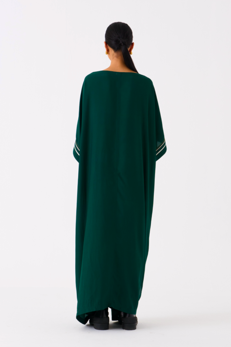 TIE KAFTAN-GREEN bemberg by THREE in green color for women Worldwide