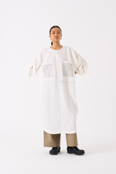 PATCH POCKET TUNIC CO-ORD
(SET OF 2)-IVORY & SAGE