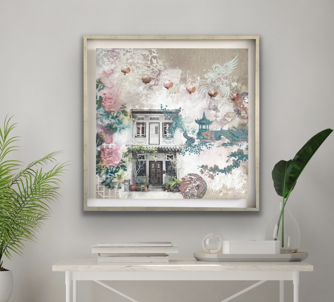 Chinoiserie My Love Canvas Print (94x94 cm)