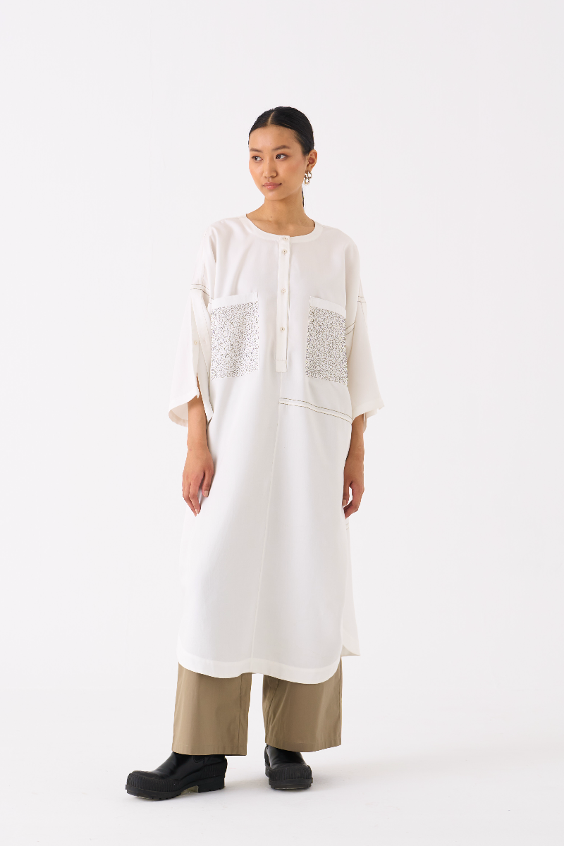 PATCH POCKET TUNIC-IVORY