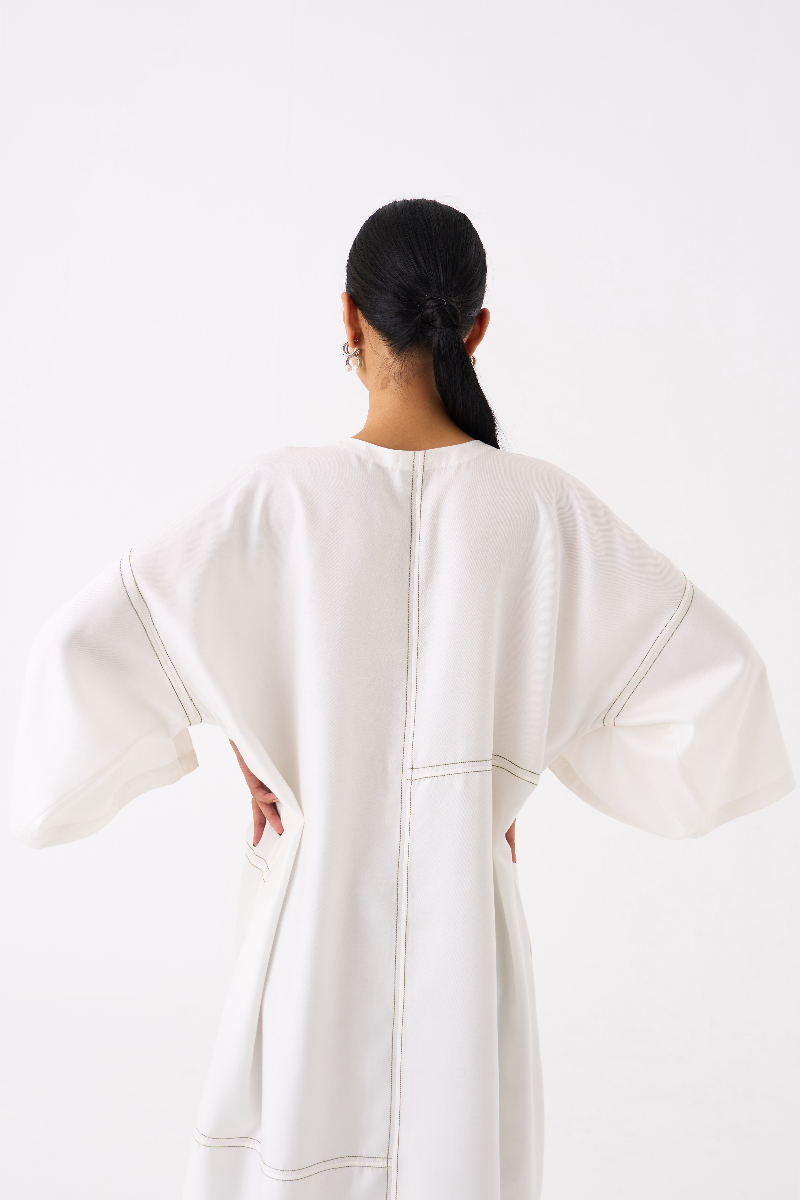 PATCH POCKET TUNIC-IVORY by THREE in ivory color for women Worldwide