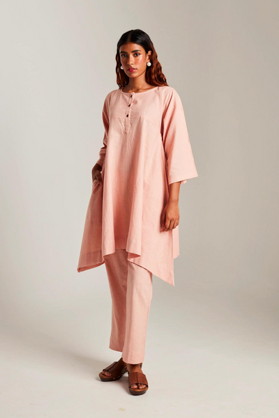 Rose Co-Linen High Low Kurta