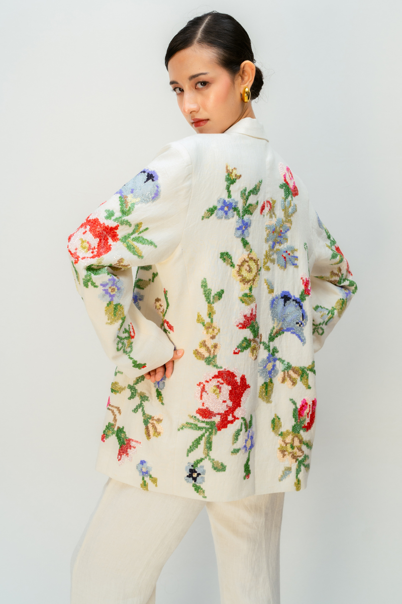 CORAL HAZE JACKET linen jacket/overlay by Ode to Odd in off white for women Worldwide
