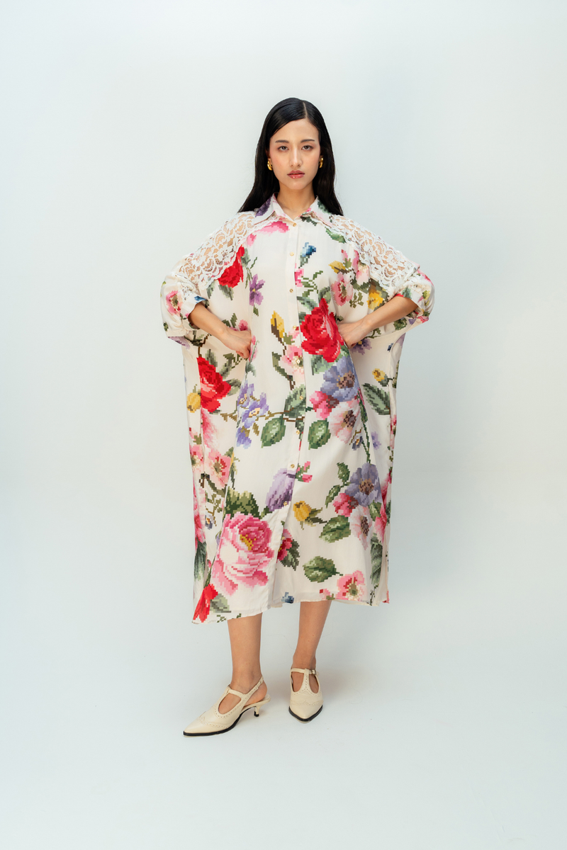 LASTING NOTE DRESS crepe dress by Ode to Odd in multi for women Worldwide