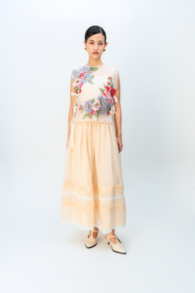WILD MOSS BIB silk organza jacket/overlay by Ode to Odd in blush pink for women Worldwide