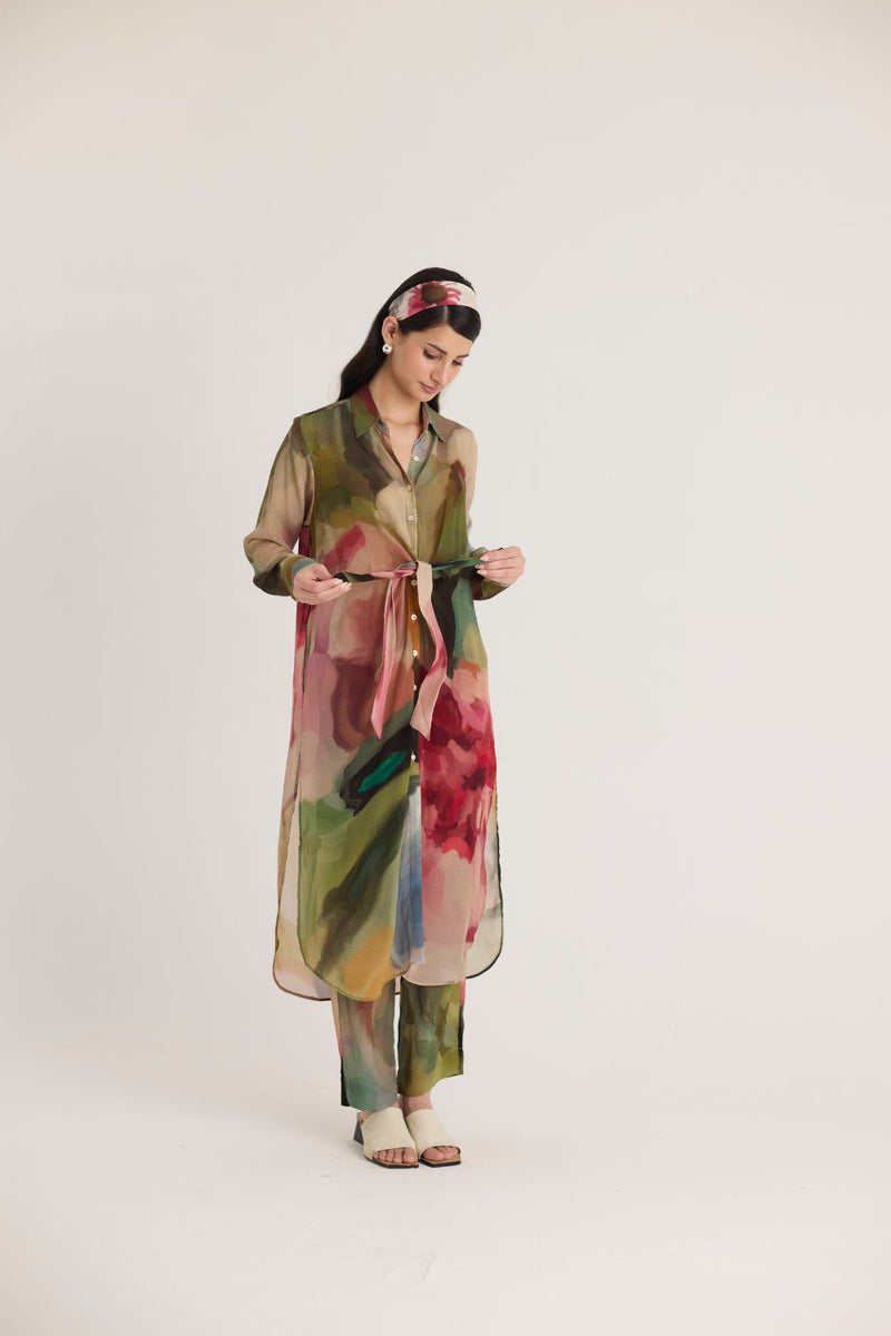 TILLY WRAP KURTA SET mul by Yam in multi color for women Worldwide
