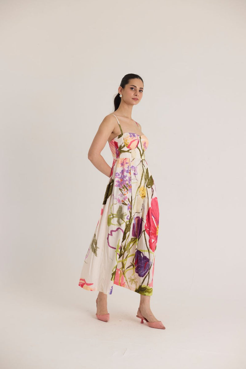 DOLLY WHITE BRALETTE DRESS satin by Yam in multi color for women Worldwide