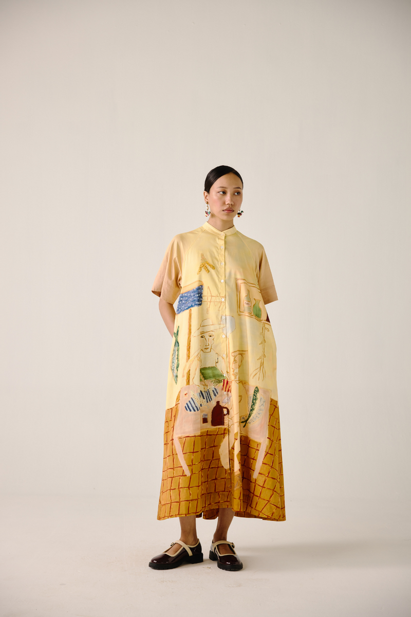 A-Line Long Dress - Fisherman cotton by CORD for women Worldwide