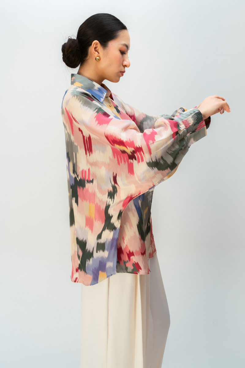 PEACH HAZE SHIRT silk top/shirt by Ode to Odd in multi for women Worldwide