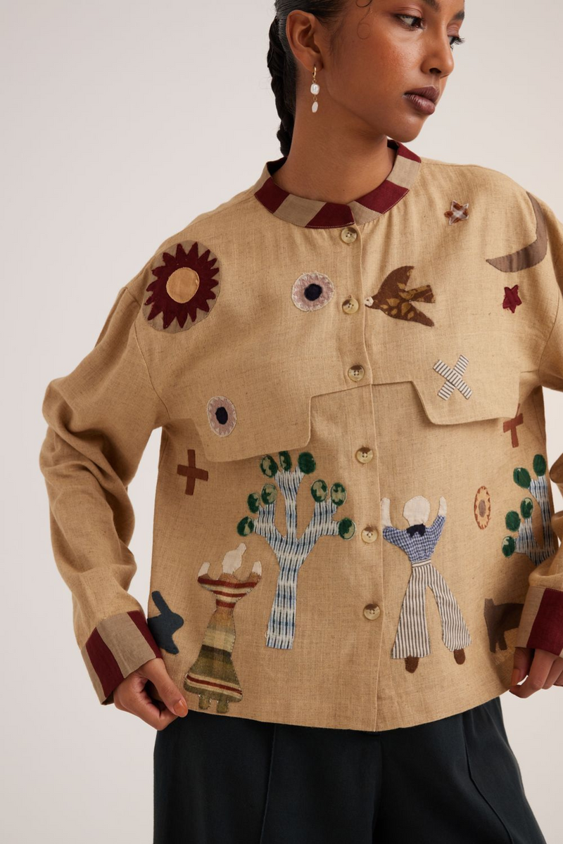 Bert Shirt-Folk Applique by CORD for women Worldwide