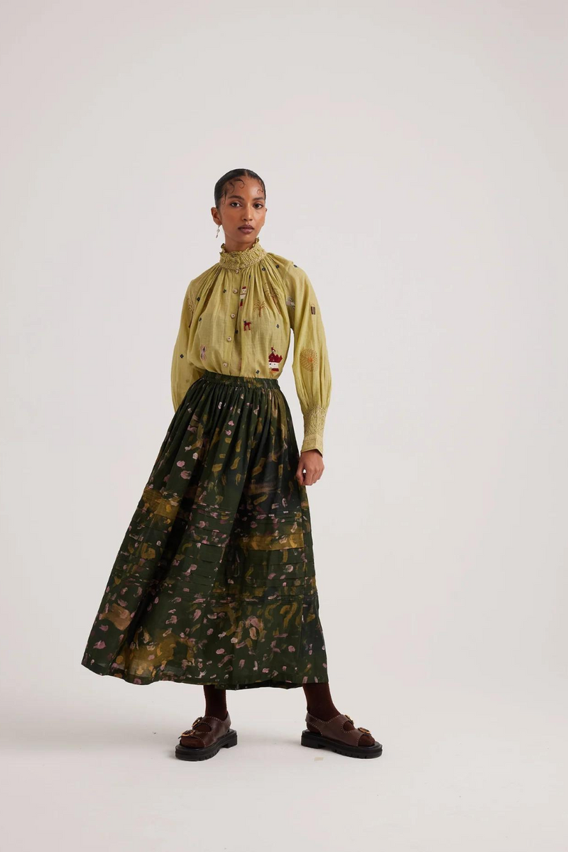 Farmer Top-Folk Green cotton by CORD for women Worldwide