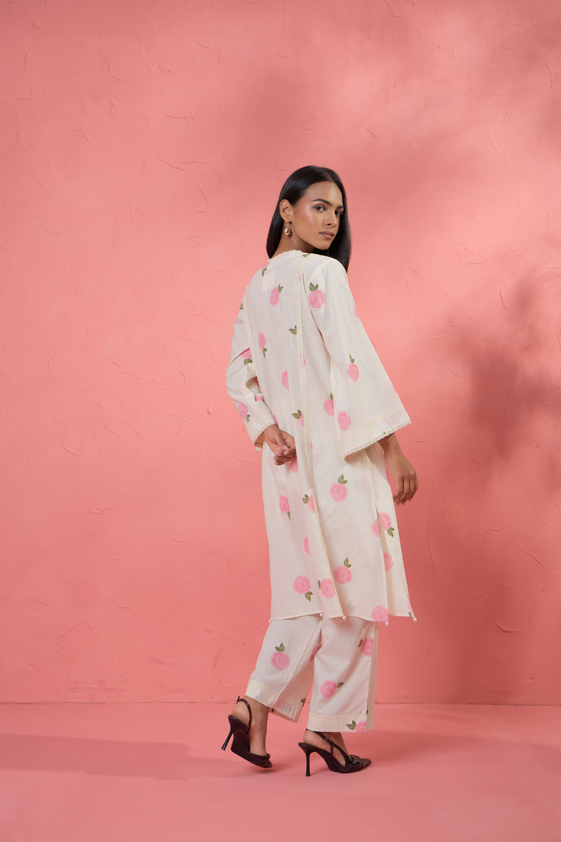 Gul Rose Set 1 cotton cambric light kurta set by AAVIDI in multicolor for women Worldwide
