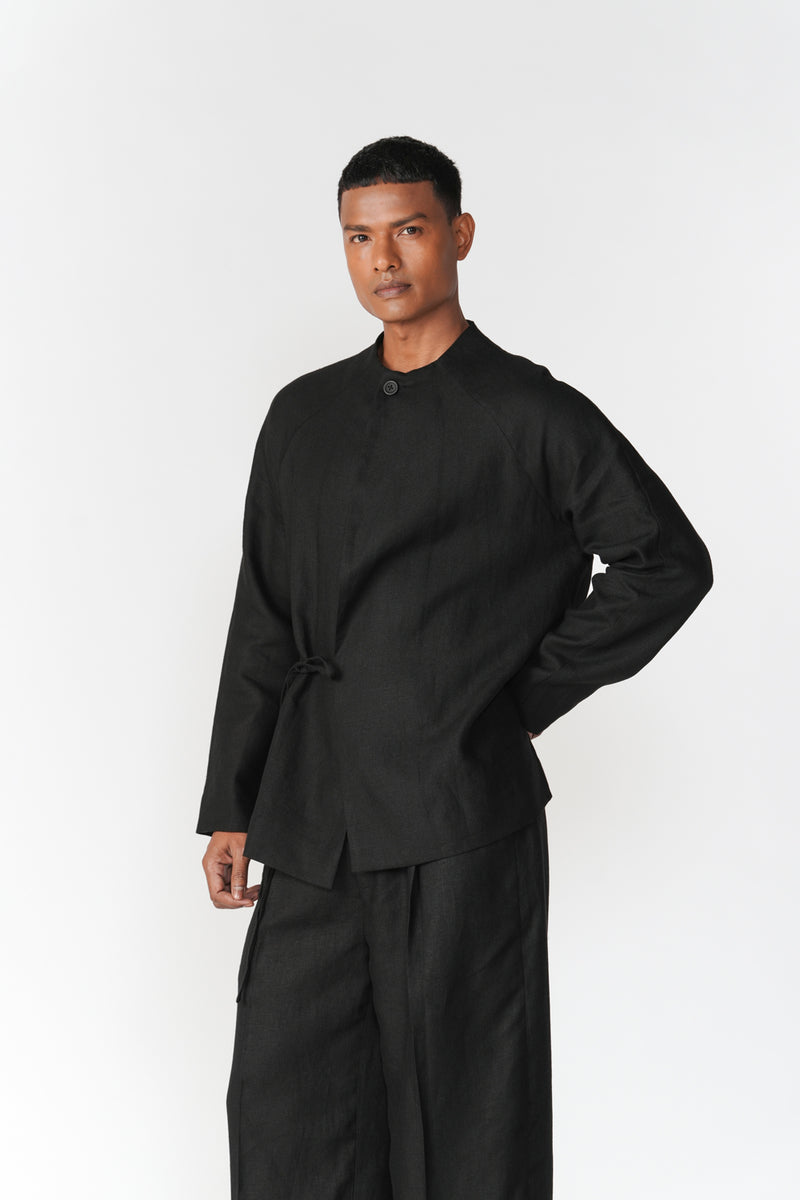 Overlapping Front Panel Jacket jacket/overlay by Turn Black in black for men Worldwide