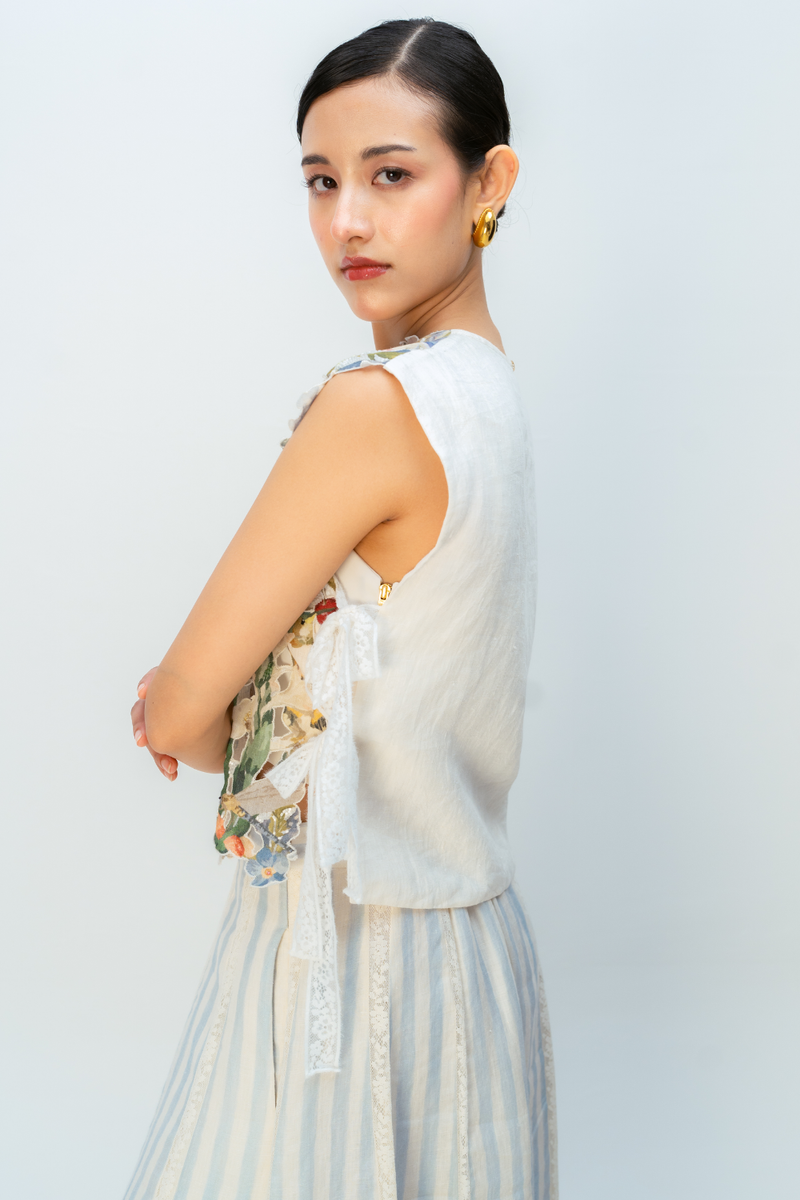 MORNING DEW BIB linen jacket/overlay by Ode to Odd in multi for women Worldwide