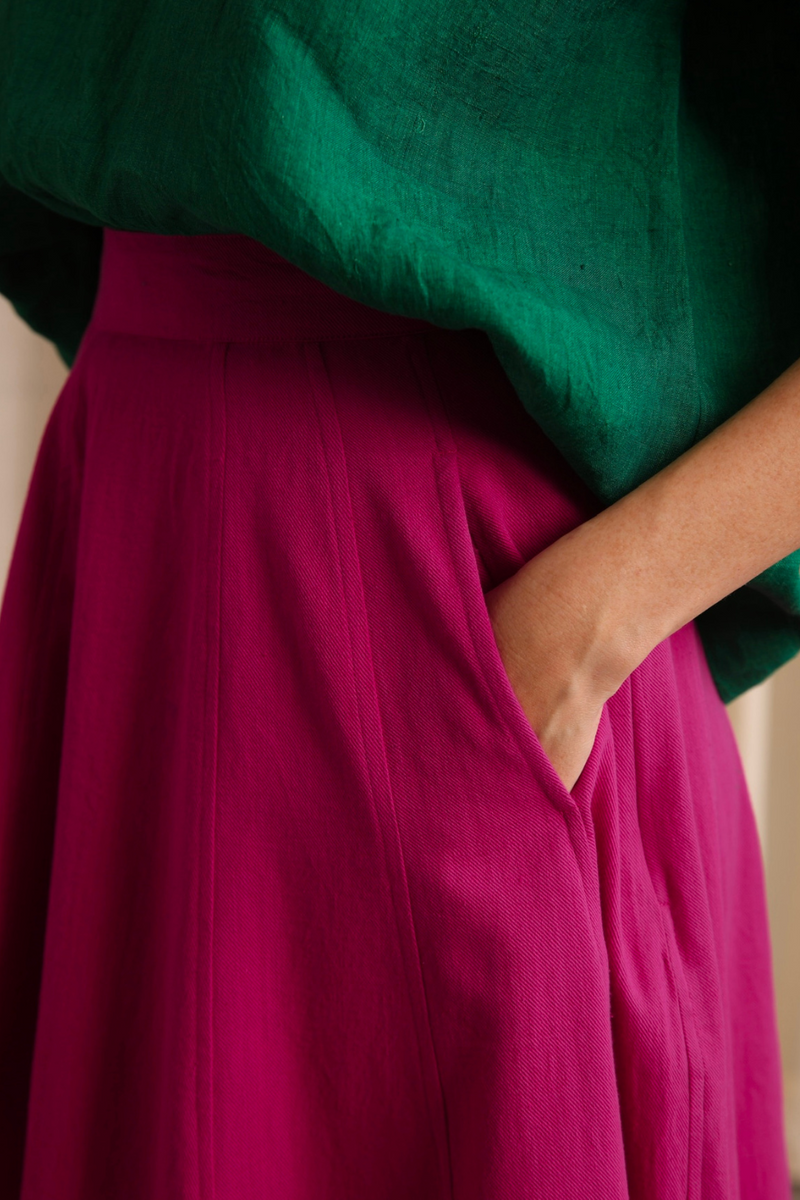 Bisou Skirt cotton by MASON AND MILL in pink color for women Worldwide