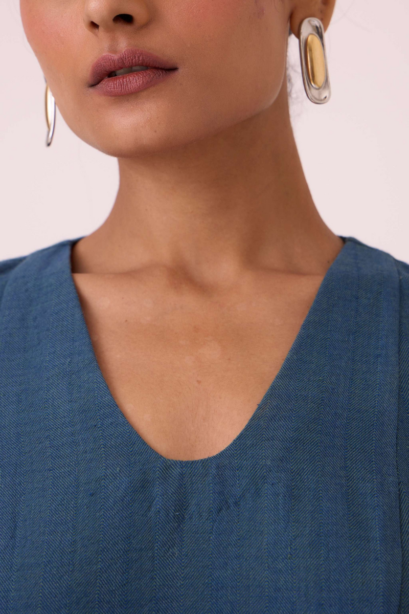 Emy Blue Handwoven Dress cotton by The Summer House in pink color for women Worldwide
