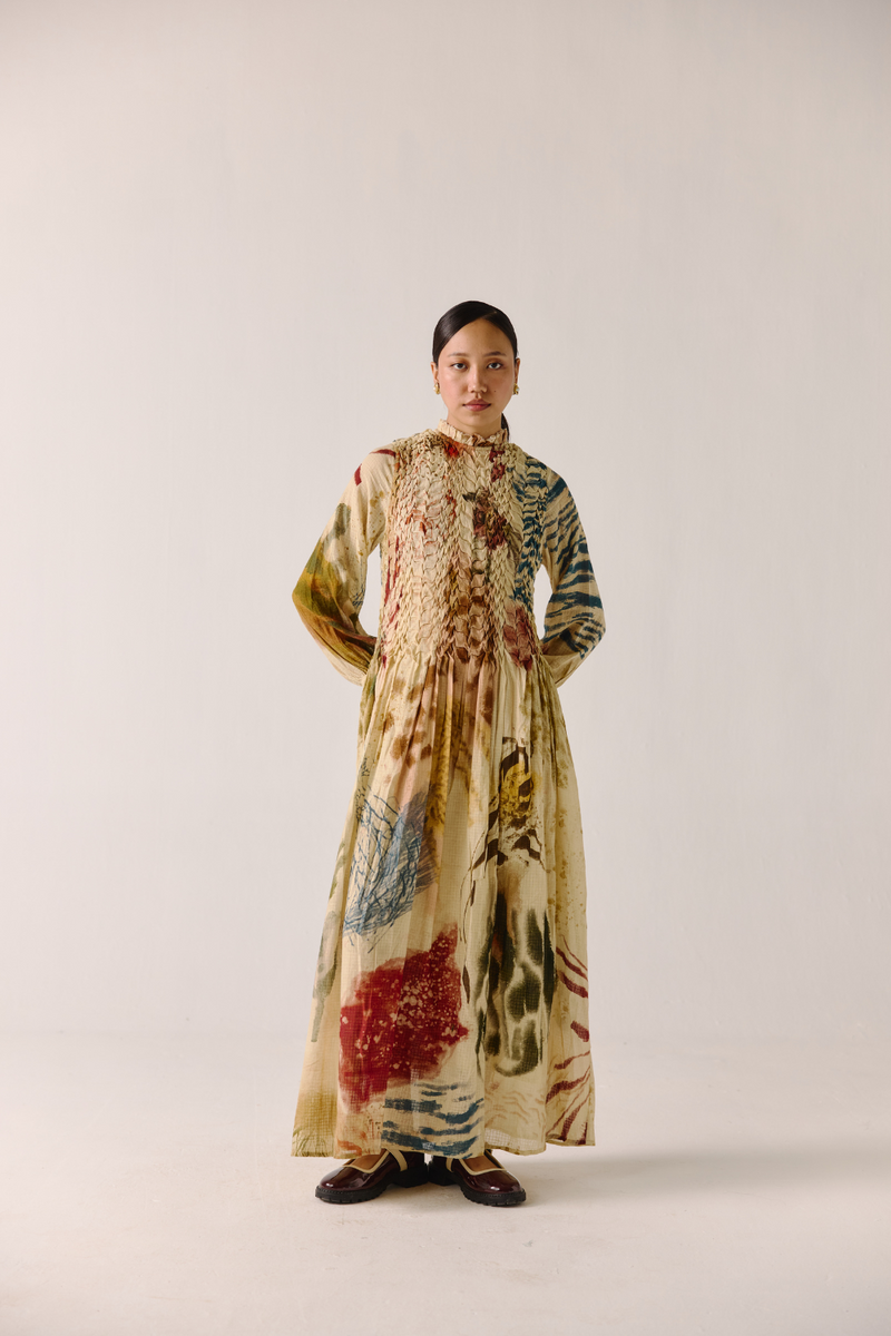 June Dress - Abstract cotton by CORD for women Worldwide