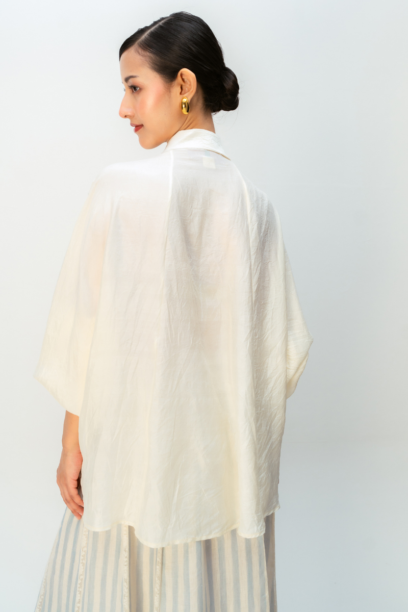 MEADOW ECHO SHIRT silk top/shirt by Ode to Odd in off white for women Worldwide