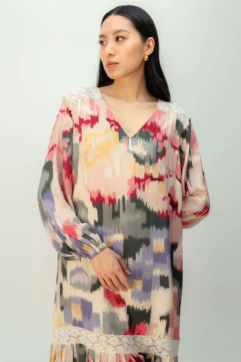 POWDER ROSE DRESS crepe dress by Ode to Odd in multi for women Worldwide
