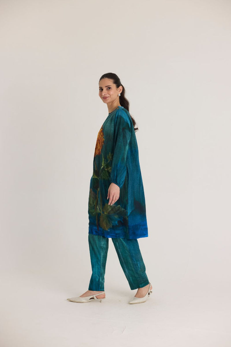 DILLY DALLY TWILL KURTA SET mul by Yam in multi color for women Worldwide