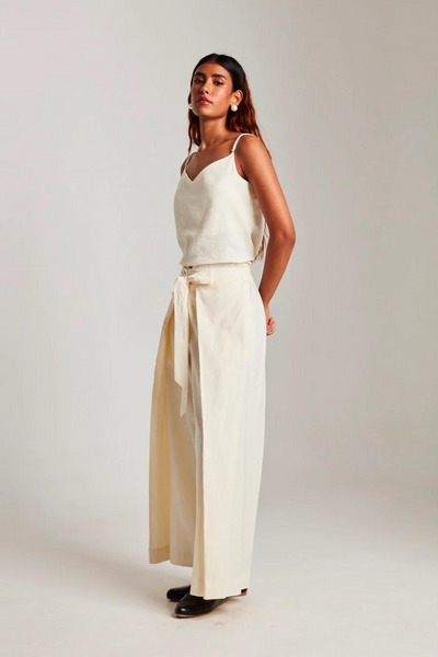 Vanilla Co-Linen Camisole Top & Wrap Pants