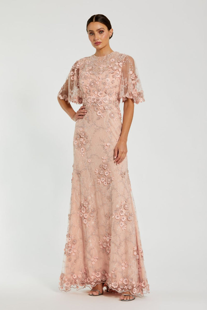 68810-Floral Embroidered Net Gown-Rose by Mac Duggal for women Worldwide