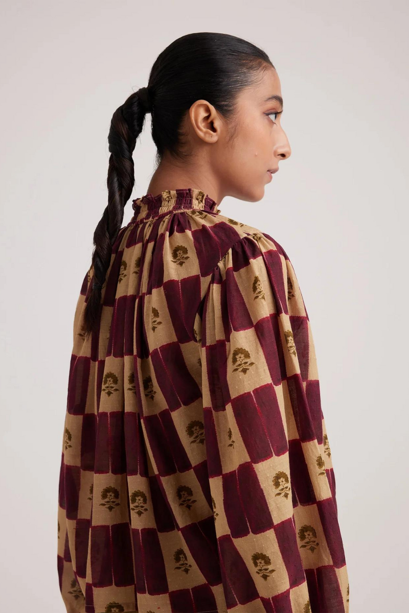 Elsa Top-Stamp Checks cotton by CORD for women Worldwide