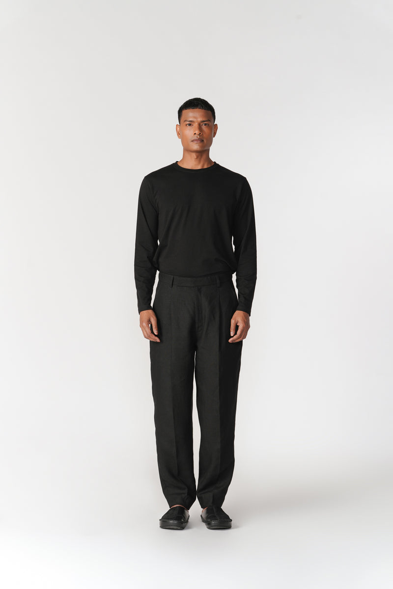 Mid Waist Tapered Pants pant/trouser by Turn Black in black for men Worldwide