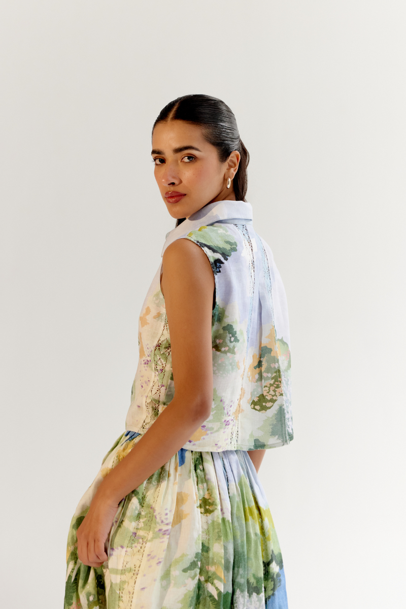 Freya Skirt - Forest linen by NOIB for women Worldwide