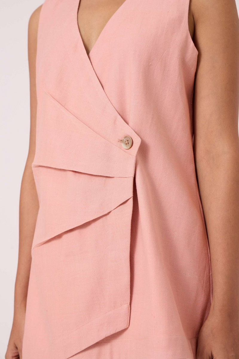 Karenin Pink Handwoven Top cotton by The Summer House in pink color for women Worldwide