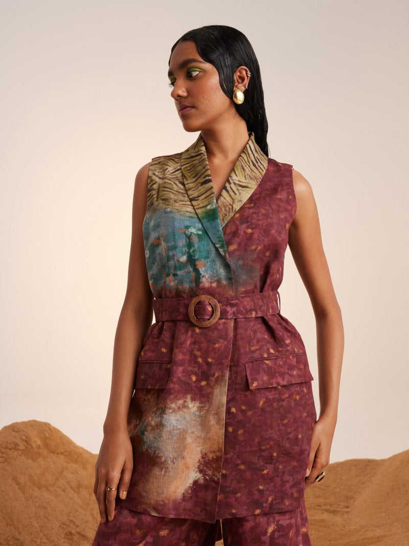 Summer Blazer Set (3pc)
(Blazer + Pants + Bustier)-Grain Co-ord Set by CORD for women Worldwide