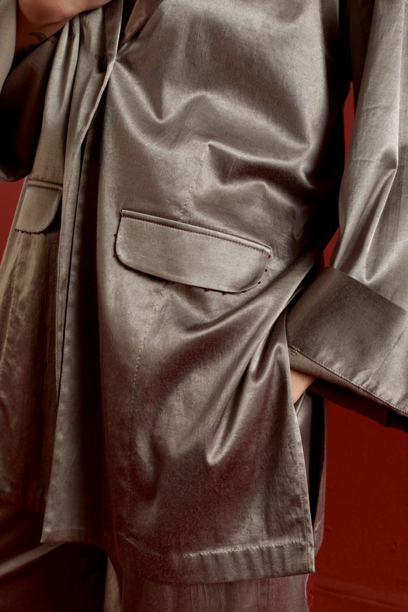 WIDE SLEEVE JACKET CO-ORD-CEDAR satin by THREE for women Worldwide