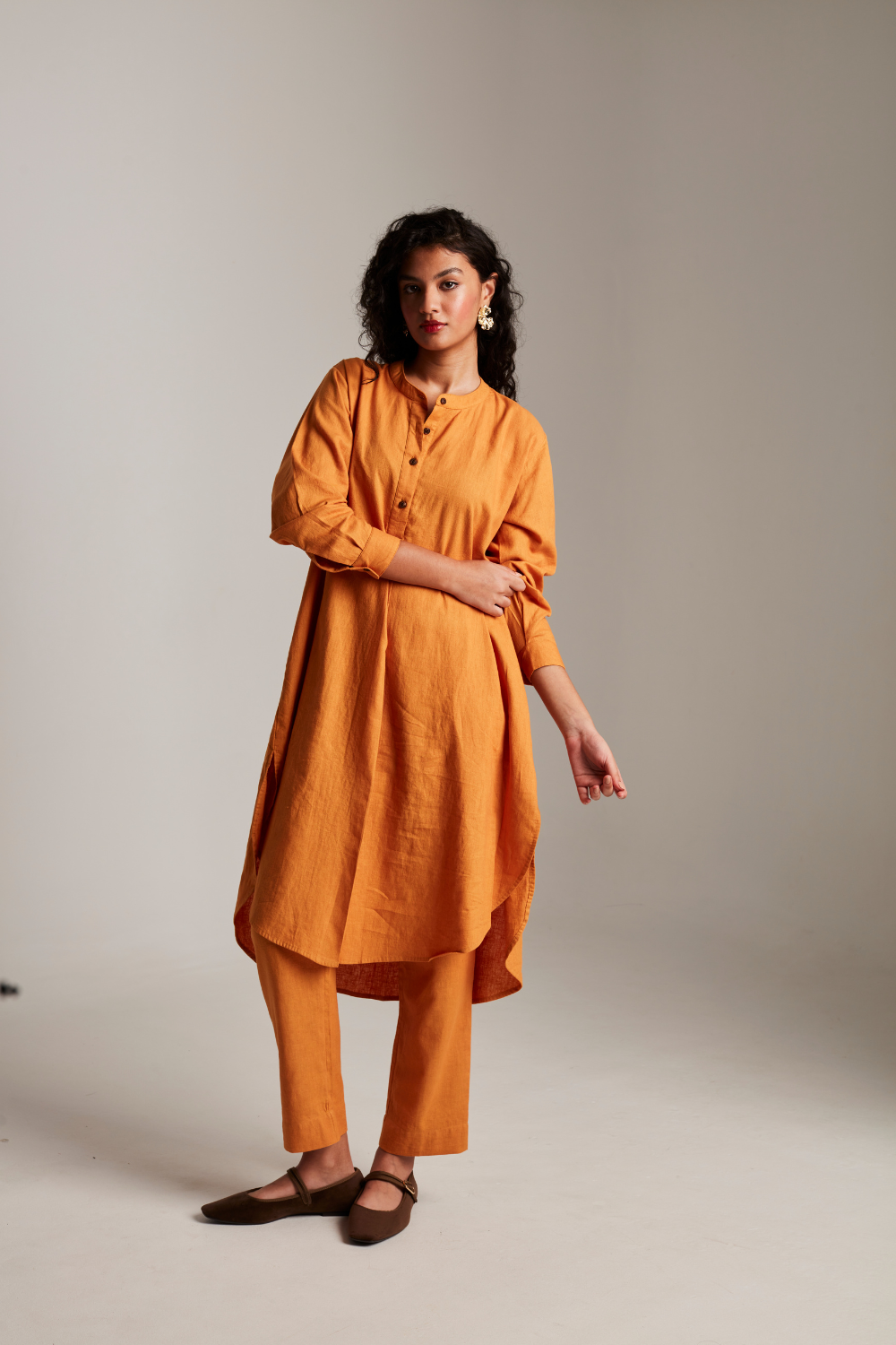 Mango Co-Linen Round Hem Kurta