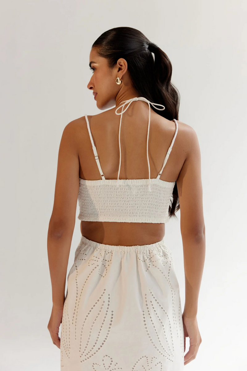 Ariel Midi - White linen by NOIB for women Worldwide