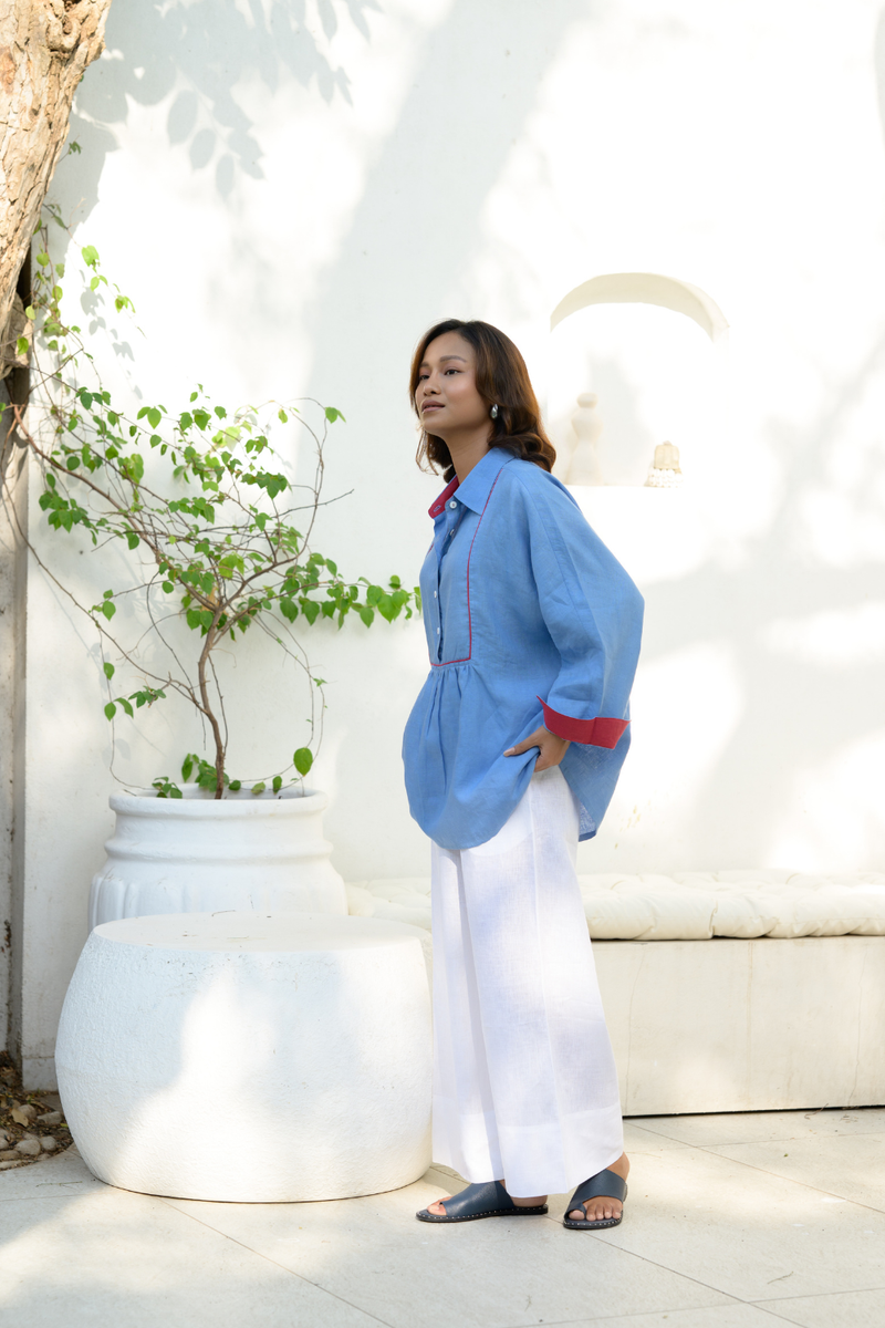 Clear Skies Linen Pants linen pant/trouser by Zanzibar Living in ivory for women Worldwide