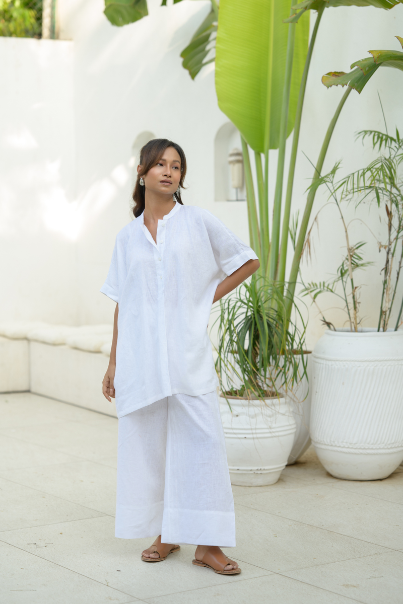 Zanzibar Line Top linen top/shirt by Zanzibar Living in ivory for women Worldwide
